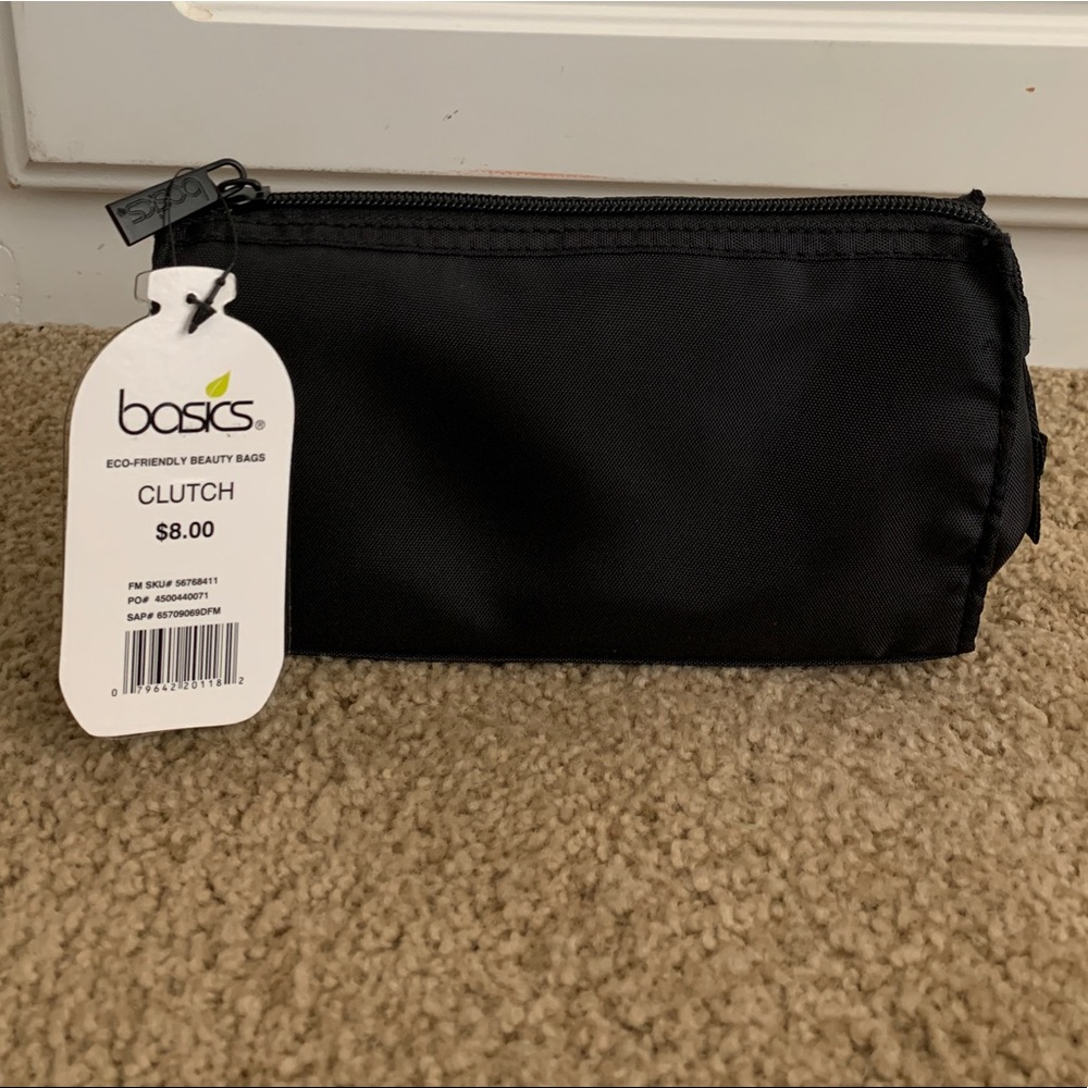 NWT Basics Black Makeup Clutch